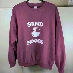Unisex Send Noods Longsleeve Maroon Sweater -  Size Large With Measurements